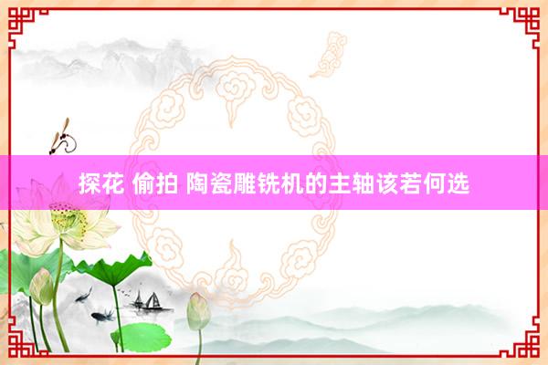 探花 偷拍 陶瓷雕铣机的主轴该若何选