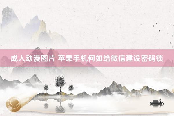 成人动漫图片 苹果手机何如给微信建设密码锁