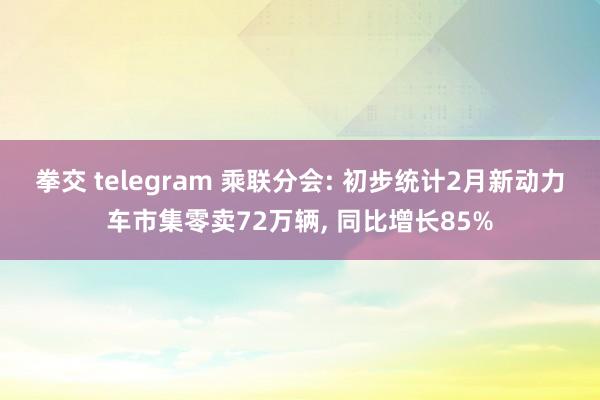 拳交 telegram 乘联分会: 初步统计2月新动力车市集零卖72万辆, 同比增长85%