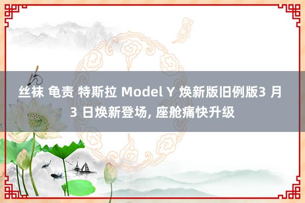 丝袜 龟责 特斯拉 Model Y 焕新版旧例版3 月 3 日焕新登场, 座舱痛快升级