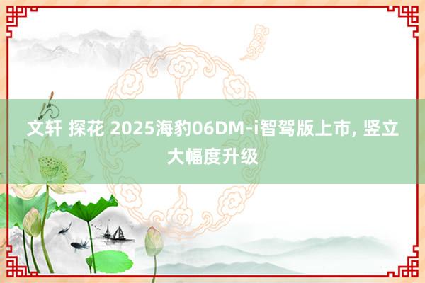 文轩 探花 2025海豹06DM-i智驾版上市, 竖立大幅度升级