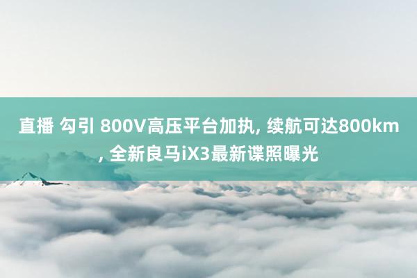 直播 勾引 800V高压平台加执, 续航可达800km, 全新良马iX3最新谍照曝光