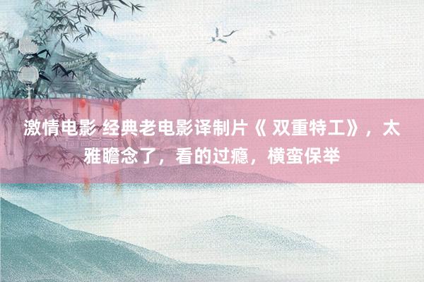 激情电影 经典老电影译制片《 双重特工》，太雅瞻念了，看的过瘾，横蛮保举
