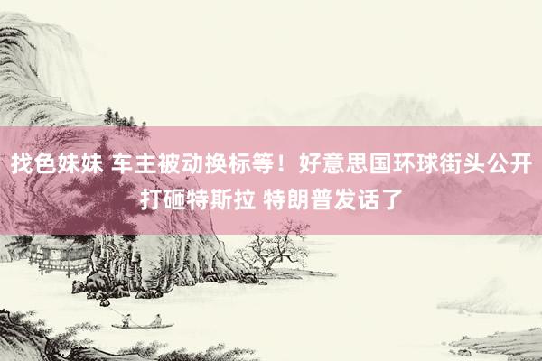 找色妹妹 车主被动换标等！好意思国环球街头公开打砸特斯拉 特朗普发话了