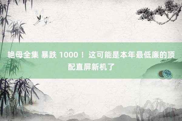 艳母全集 暴跌 1000 ！这可能是本年最低廉的顶配直屏新机了