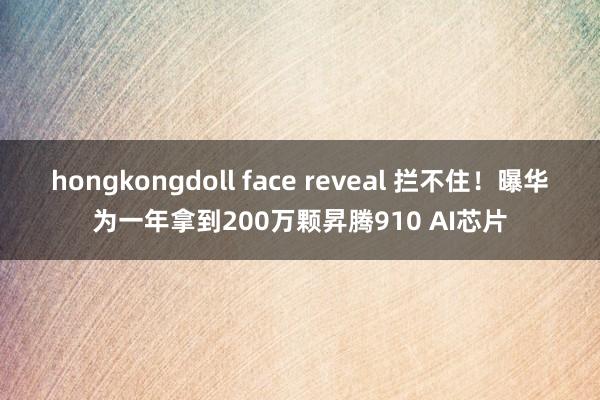hongkongdoll face reveal 拦不住！曝华为一年拿到200万颗昇腾910 AI芯片