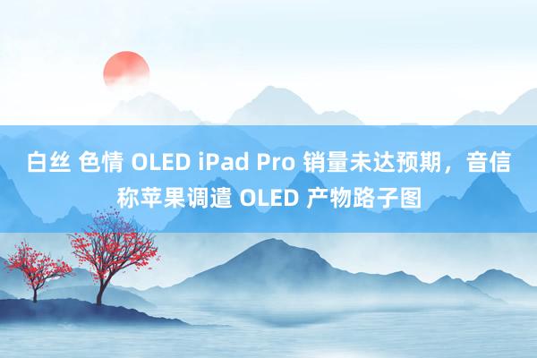 白丝 色情 OLED iPad Pro 销量未达预期，音信称苹果调遣 OLED 产物路子图