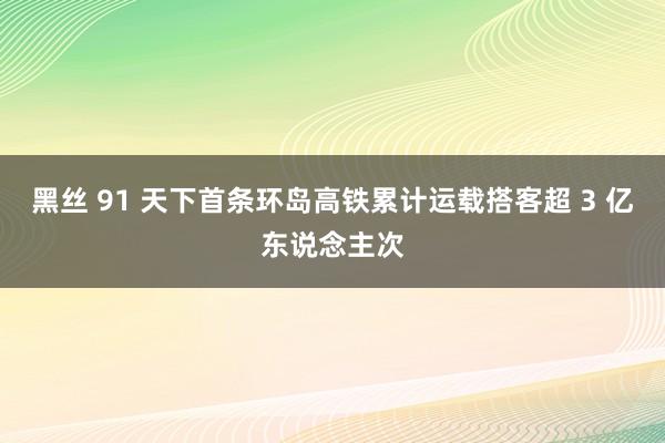 黑丝 91 天下首条环岛高铁累计运载搭客超 3 亿东说念主次