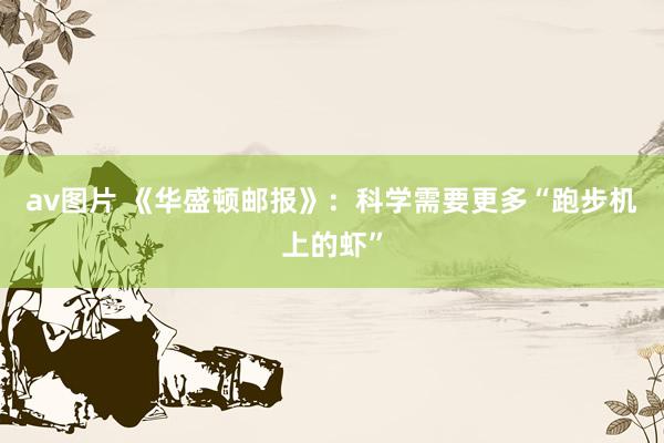 av图片 《华盛顿邮报》：科学需要更多“跑步机上的虾”